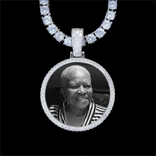 925S & VVS Moissanite 3D Circle Custom Picture Pendant sold by The GUU Shop