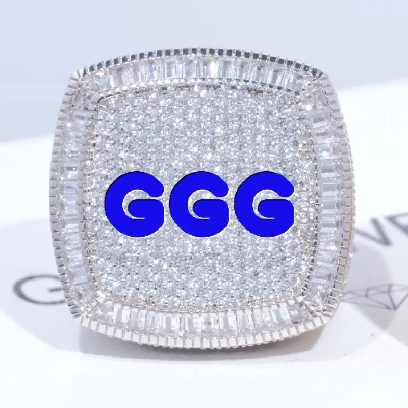 CUSTOM LETTER 3D ICED RING sold by The GUU Shop