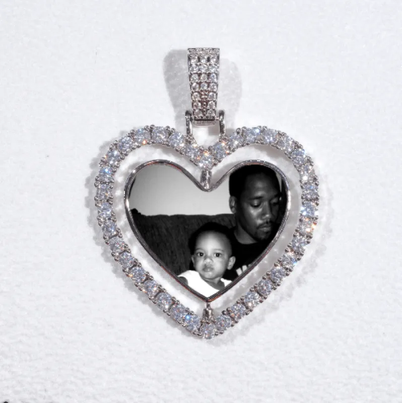 3D Spinning 2-Faced Heart Custom Picture Pendant sold by The GUU Shop