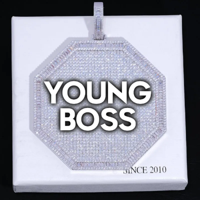 CUSTOM LETTER NECKLACE 3D BIG OCTAGON sold by The GUU Shop