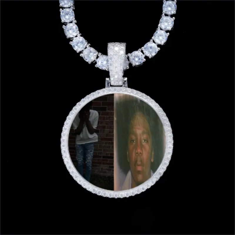 925S & VVS Moissanite 3D Circle Custom Picture Pendant sold by The GUU Shop