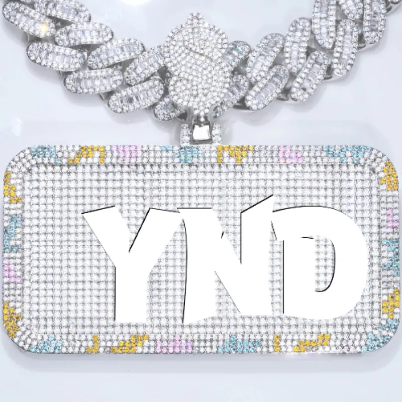 CUSTOM LETTER NECKLACE 3D COLORFUL SQUARE sold by The GUU Shop