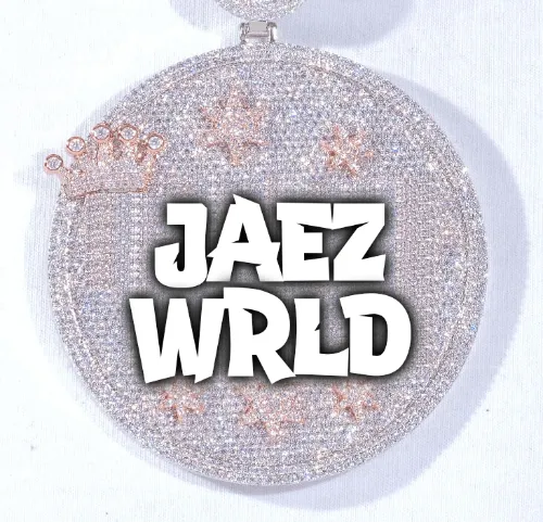 CUSTOM LETTER NECKLACE 3D BIG CROWN DISC sold by The GUU Shop