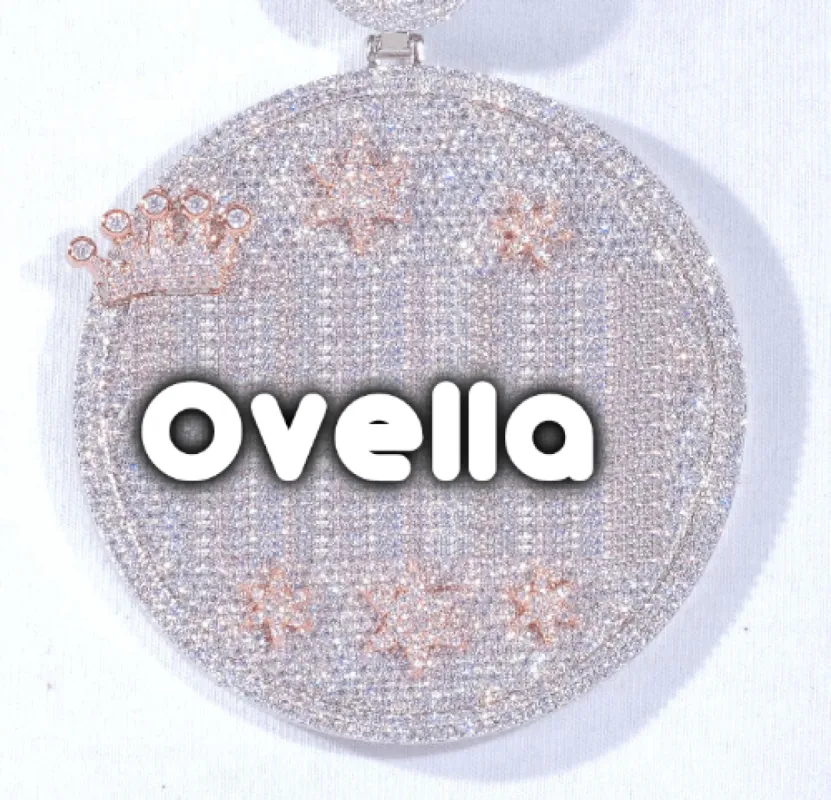 CUSTOM LETTER NECKLACE 3D BIG CROWN DISC made by The GUU Shop