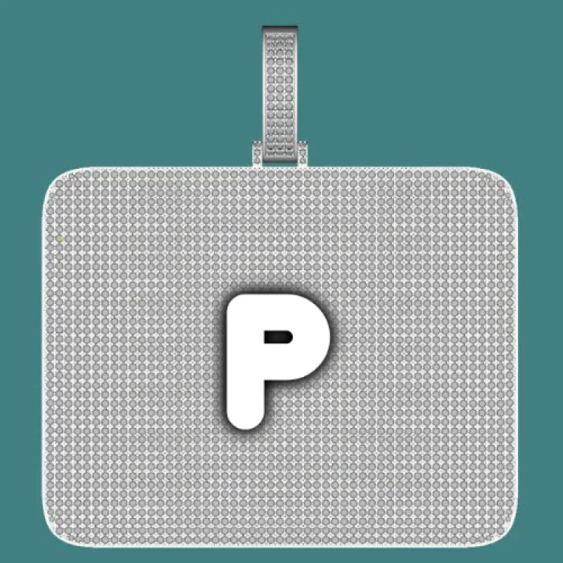 CUSTOM LETTER NECKLACE 3D BIG SQUARE sold by The GUU Shop