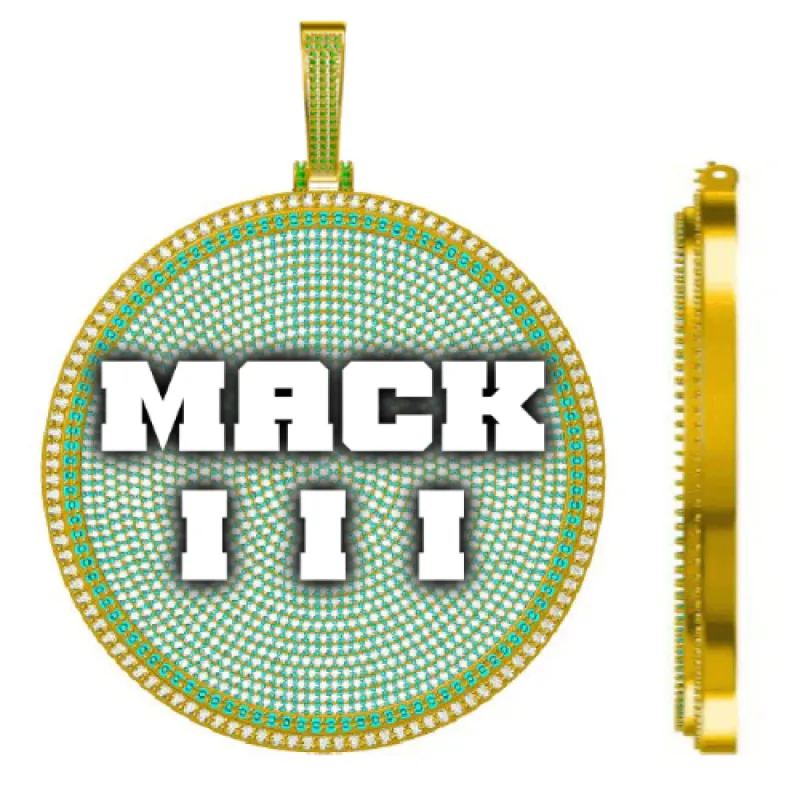 CUSTOM LETTER NECKLACE 3D BIG DISC sold by The GUU Shop