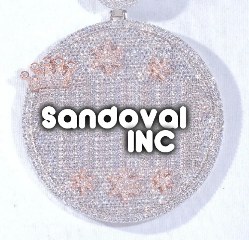 CUSTOM LETTER NECKLACE 3D BIG CROWN DISC sold by The GUU Shop