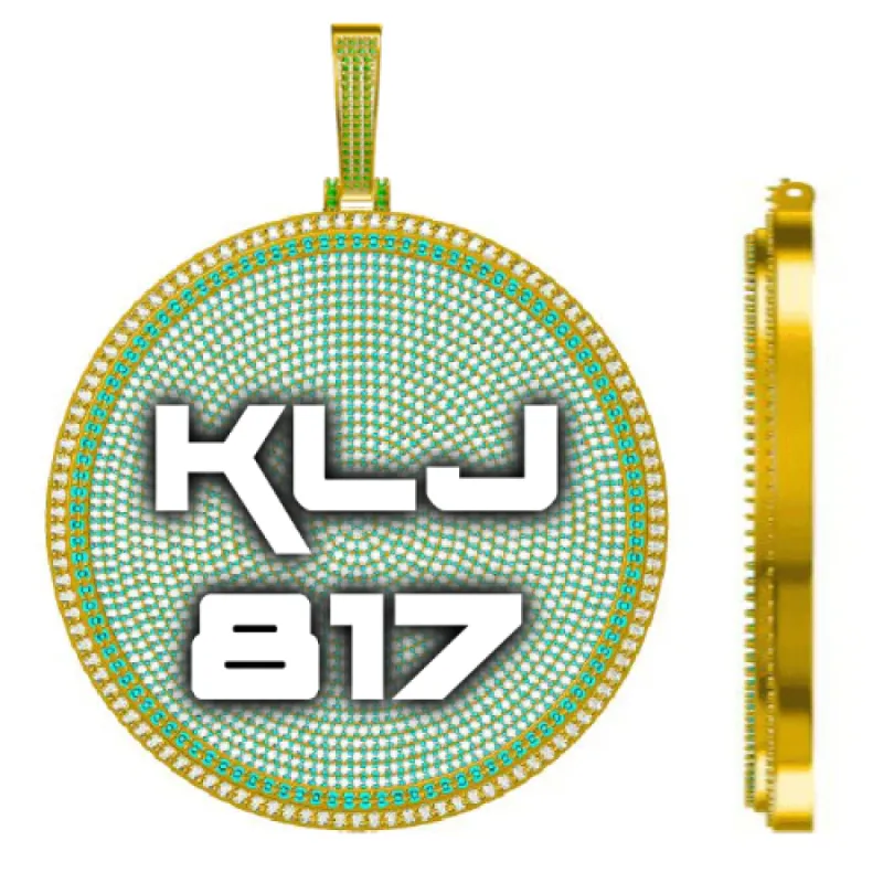 CUSTOM LETTER NECKLACE 3D BIG DISC sold by The GUU Shop