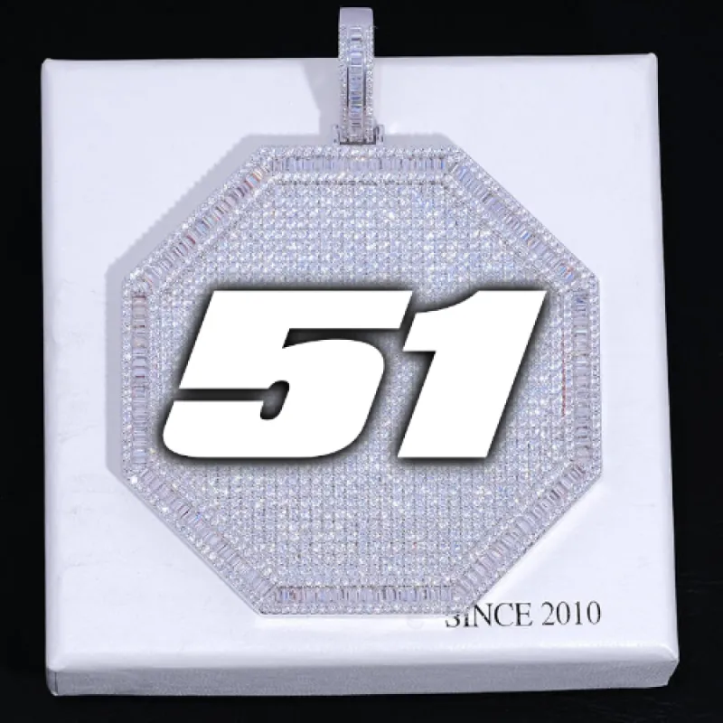 CUSTOM LETTER NECKLACE 3D BIG OCTAGON sold by The GUU Shop