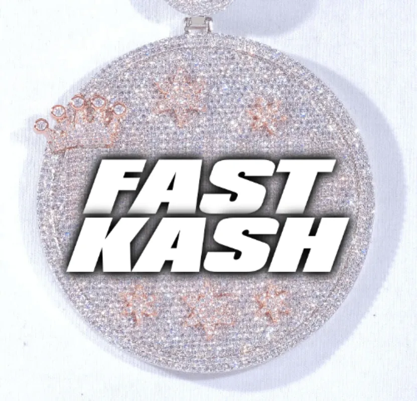 CUSTOM LETTER NECKLACE 3D BIG CROWN DISC sold by The GUU Shop