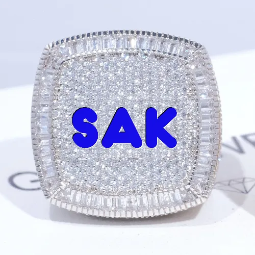 CUSTOM LETTER NECKLACE 3D BIG SQUARE sold by The GUU Shop