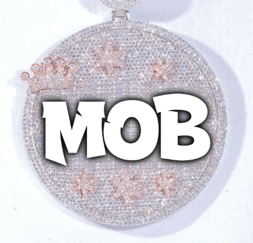 CUSTOM LETTER NECKLACE 3D BIG CROWN DISC sold by The GUU Shop