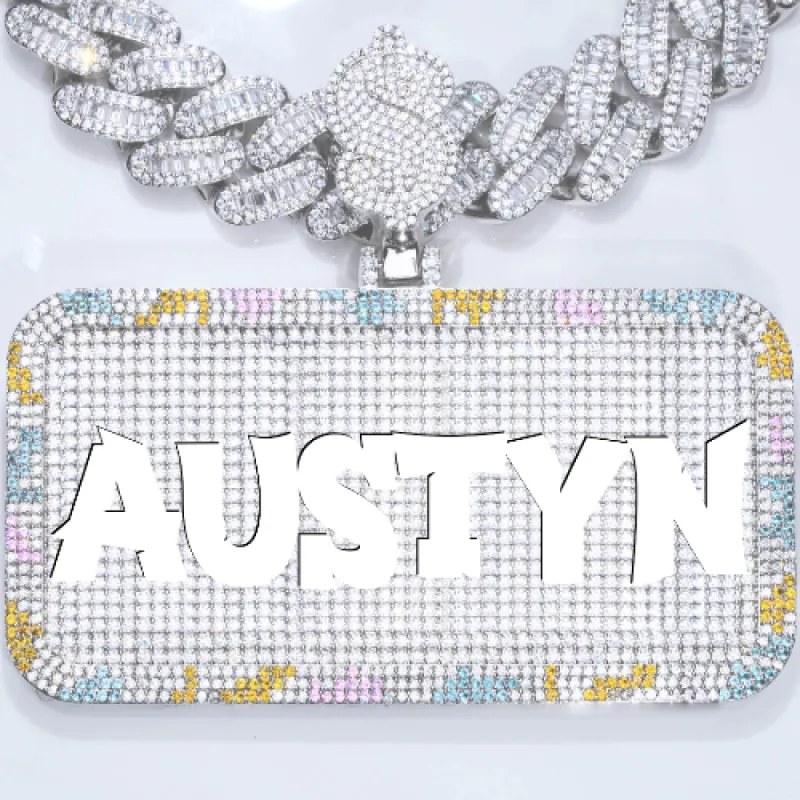 CUSTOM LETTER NECKLACE 3D COLORFUL SQUARE sold by The GUU Shop