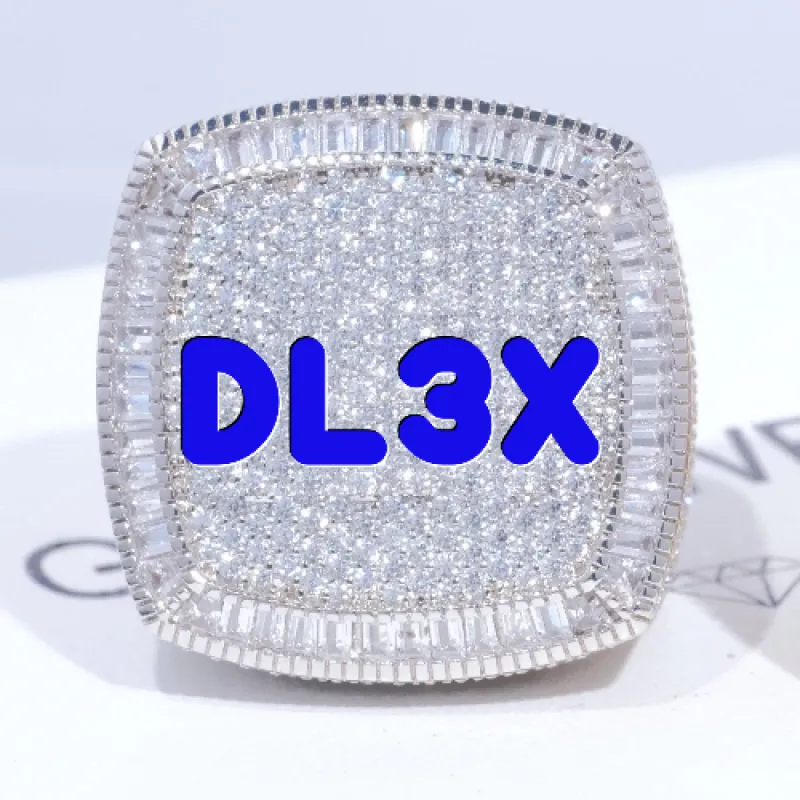 CUSTOM LETTER 3D ICED RING sold by The GUU Shop