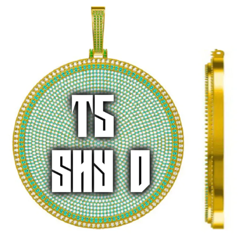 CUSTOM LETTER NECKLACE 3D BIG DISC sold by The GUU Shop