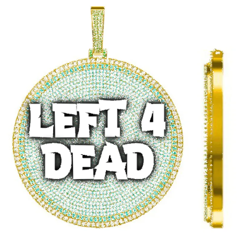 CUSTOM LETTER NECKLACE 3D BIG DISC sold by The GUU Shop