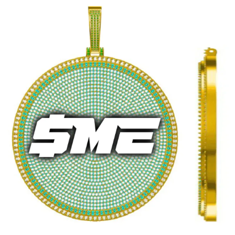 CUSTOM LETTER NECKLACE 3D BIG DISC sold by The GUU Shop