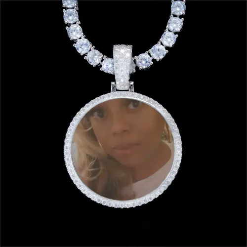 925S & VVS Moissanite 3D Circle Custom Picture Pendant sold by The GUU Shop