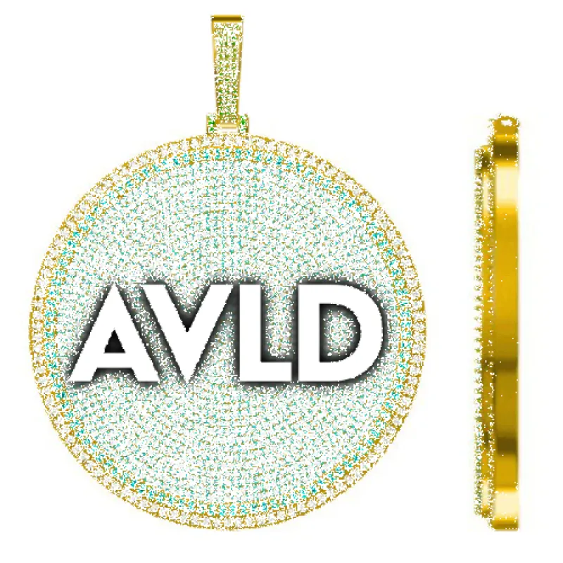 CUSTOM LETTER NECKLACE 3D BIG DISC sold by The GUU Shop