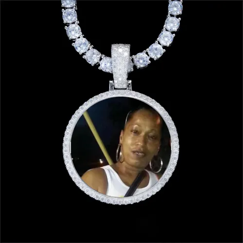 925S & VVS Moissanite 3D Circle Custom Picture Pendant sold by The GUU Shop