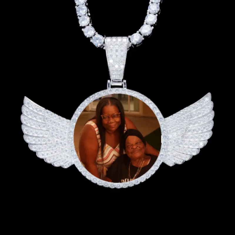 925S & VVS Moissanite 3D Wing Custom Picture Pendant sold by The GUU Shop