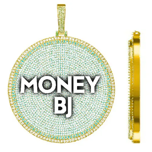 CUSTOM LETTER NECKLACE 3D BIG DISC sold by The GUU Shop