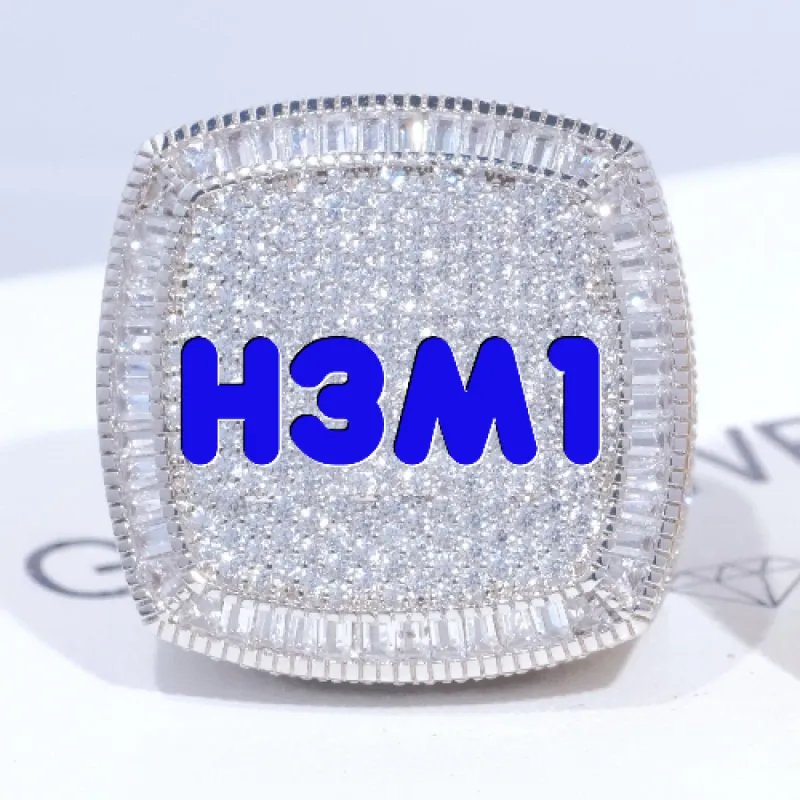 CUSTOM LETTER 3D ICED RING sold by The GUU Shop