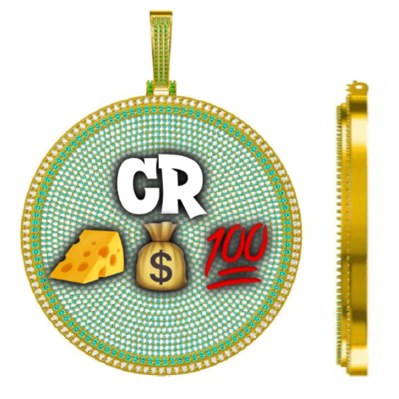 CUSTOM LETTER NECKLACE 3D BIG DISC sold by The GUU Shop