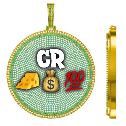 CUSTOM LETTER NECKLACE 3D BIG DISC sold by The GUU Shop