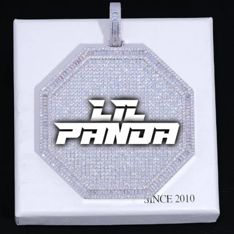 CUSTOM LETTER NECKLACE 3D BIG OCTAGON sold by The GUU Shop