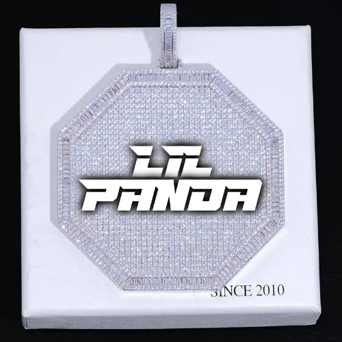 CUSTOM LETTER NECKLACE 3D BIG OCTAGON sold by The GUU Shop