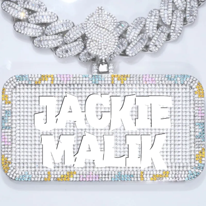 CUSTOM LETTER NECKLACE 3D COLORFUL SQUARE sold by The GUU Shop