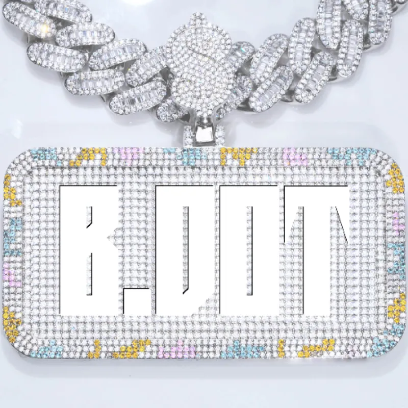 CUSTOM LETTER NECKLACE 3D COLORFUL SQUARE sold by The GUU Shop