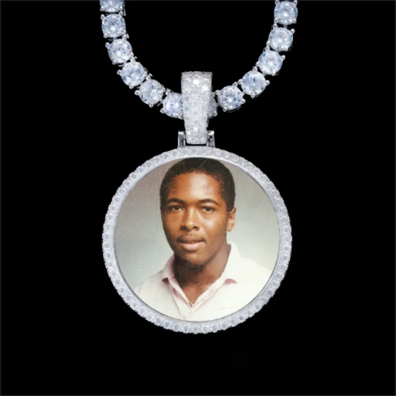 925S & VVS Moissanite 3D Circle Custom Picture Pendant sold by The GUU Shop