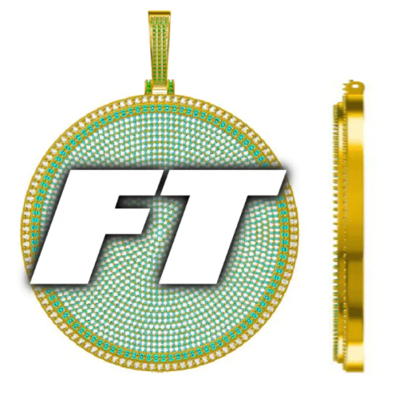 CUSTOM LETTER NECKLACE 3D BIG DISC sold by The GUU Shop