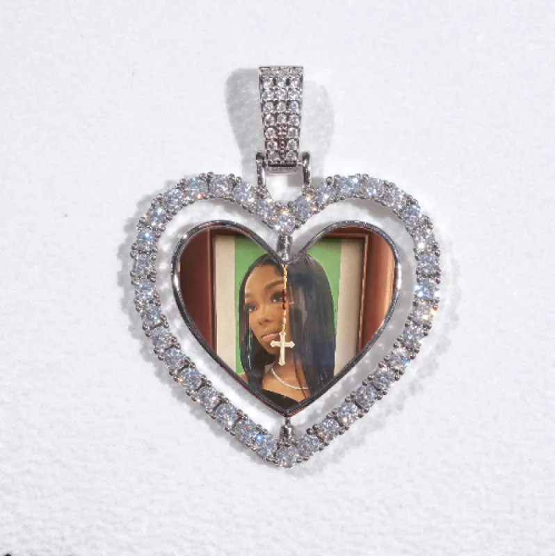 3D Spinning 2-Faced Heart Custom Picture Pendant sold by The GUU Shop