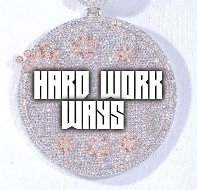 CUSTOM LETTER NECKLACE 3D BIG CROWN DISC sold by The GUU Shop