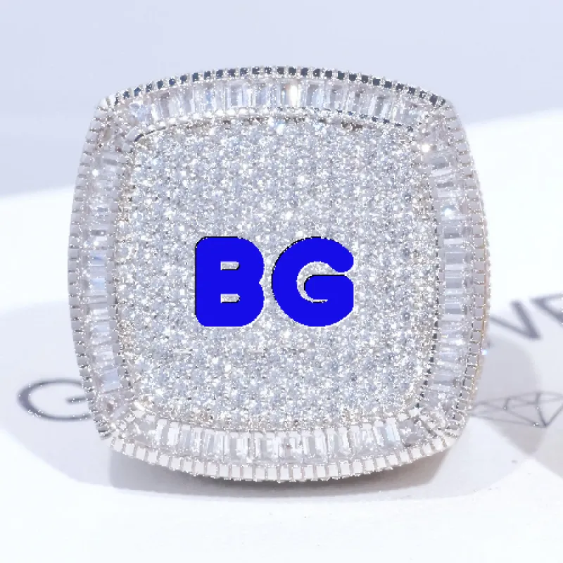 CUSTOM LETTER 3D ICED RING sold by The GUU Shop