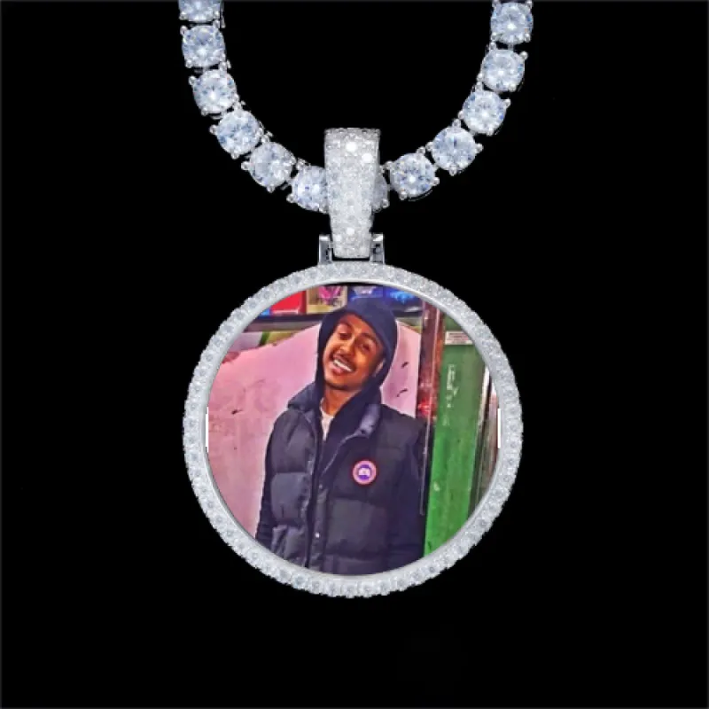 925S & VVS Moissanite 3D Circle Custom Picture Pendant sold by The GUU Shop