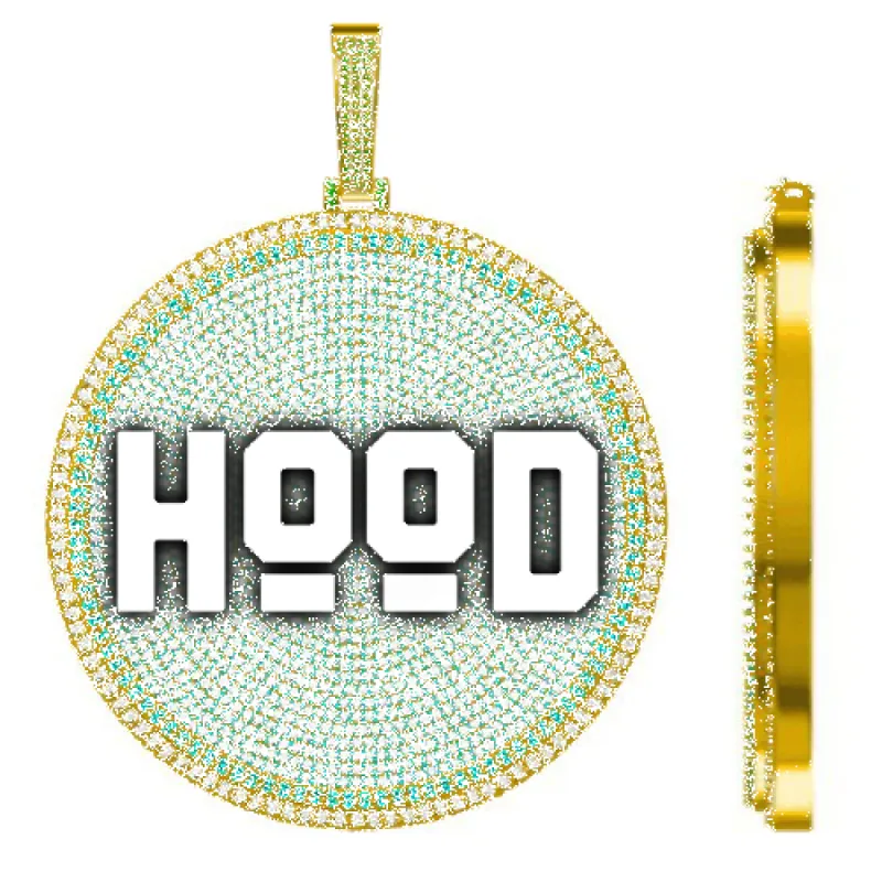 CUSTOM LETTER NECKLACE 3D BIG DISC sold by The GUU Shop