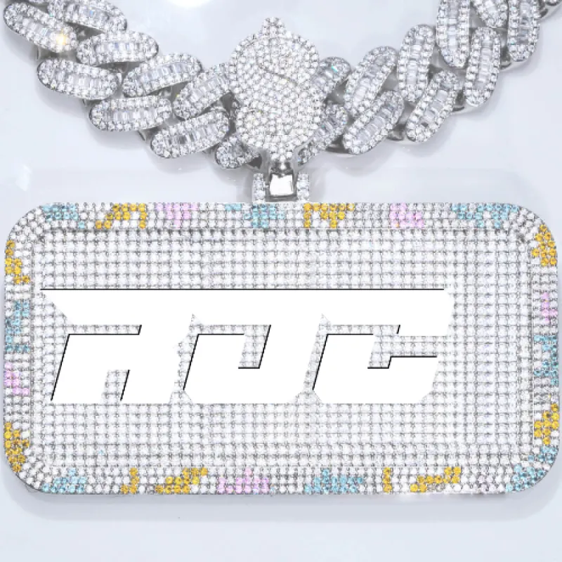 CUSTOM LETTER NECKLACE 3D COLORFUL SQUARE sold by The GUU Shop