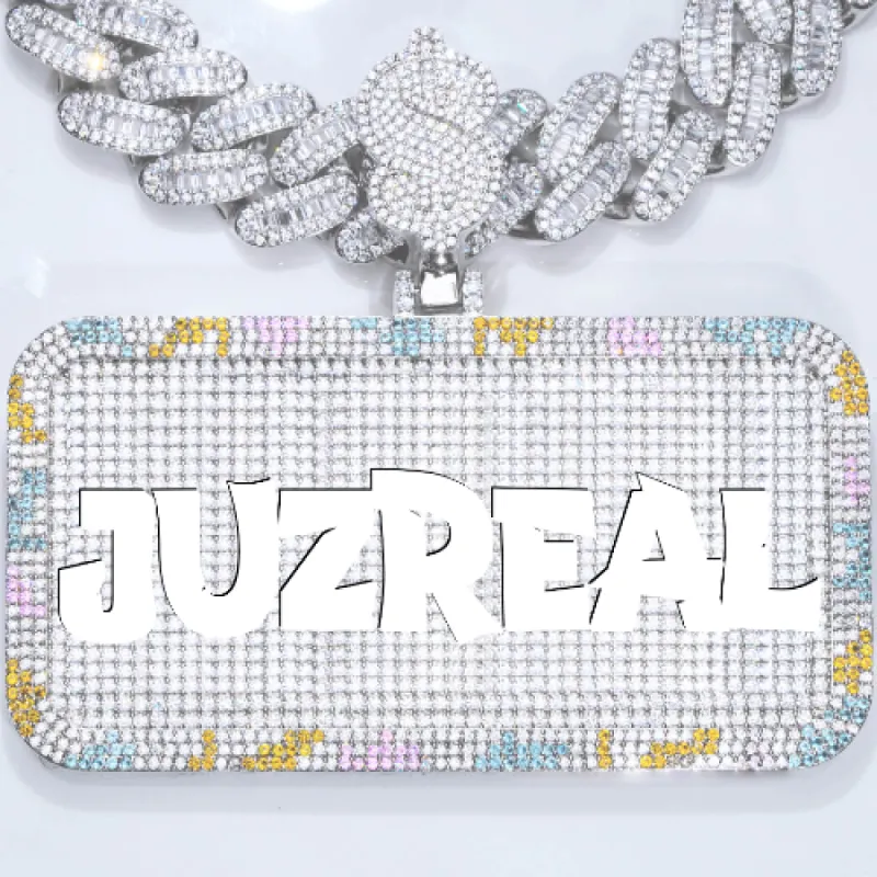 CUSTOM LETTER NECKLACE 3D COLORFUL SQUARE sold by The GUU Shop