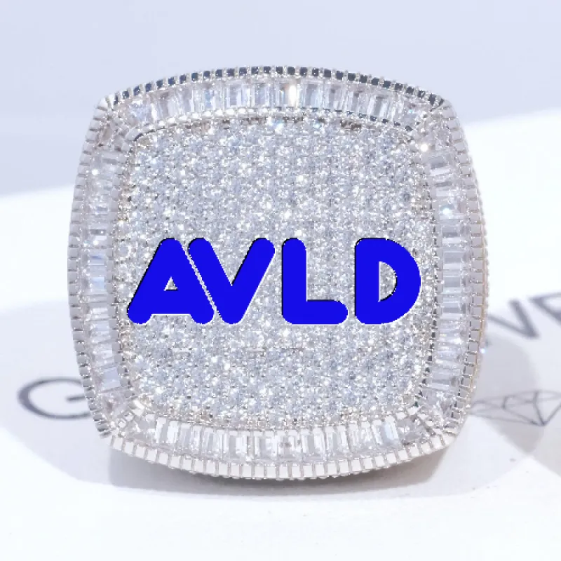 CUSTOM LETTER 3D ICED RING made by The GUU Shop