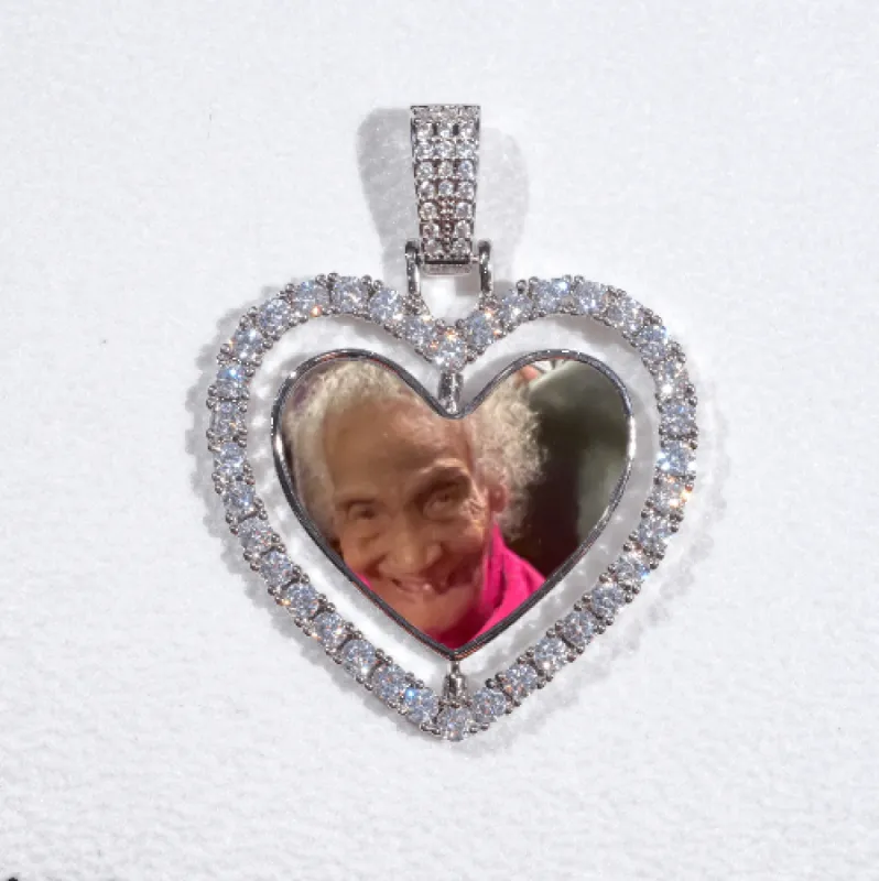 3D Spinning 2-Faced Heart Custom Picture Pendant sold by The GUU Shop