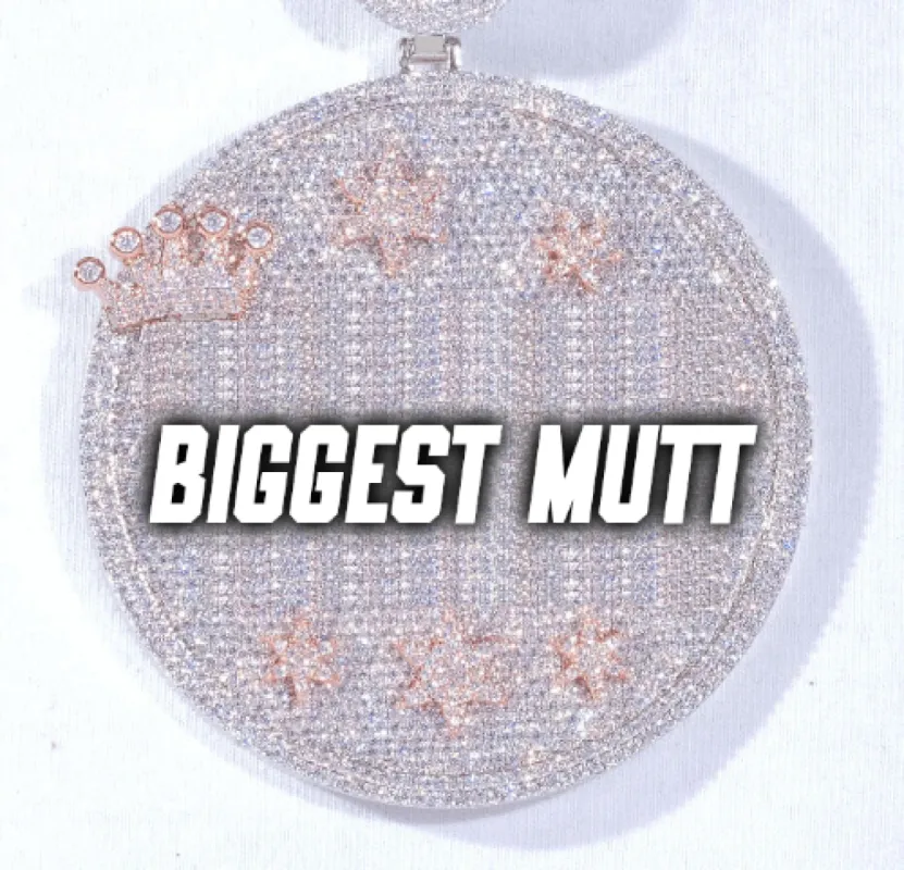 CUSTOM LETTER NECKLACE 3D BIG CROWN DISC sold by The GUU Shop