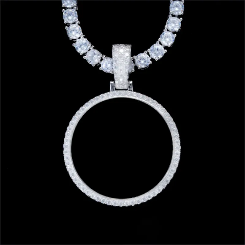 925S & VVS Moissanite 3D Circle Custom Picture Pendant sold by The GUU Shop
