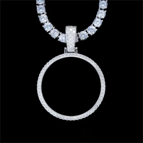 925S & VVS Moissanite 3D Circle Custom Picture Pendant sold by The GUU Shop