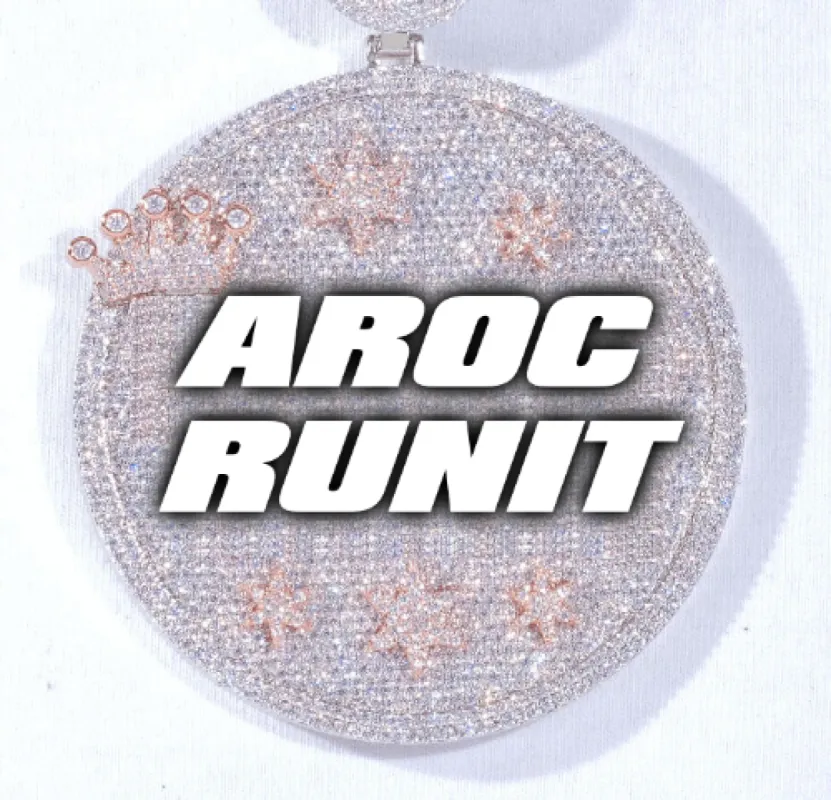 CUSTOM LETTER NECKLACE 3D BIG CROWN DISC sold by The GUU Shop