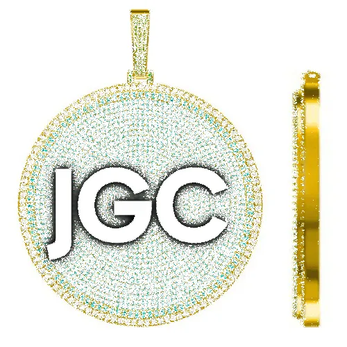 CUSTOM LETTER NECKLACE 3D BIG DISC sold by The GUU Shop