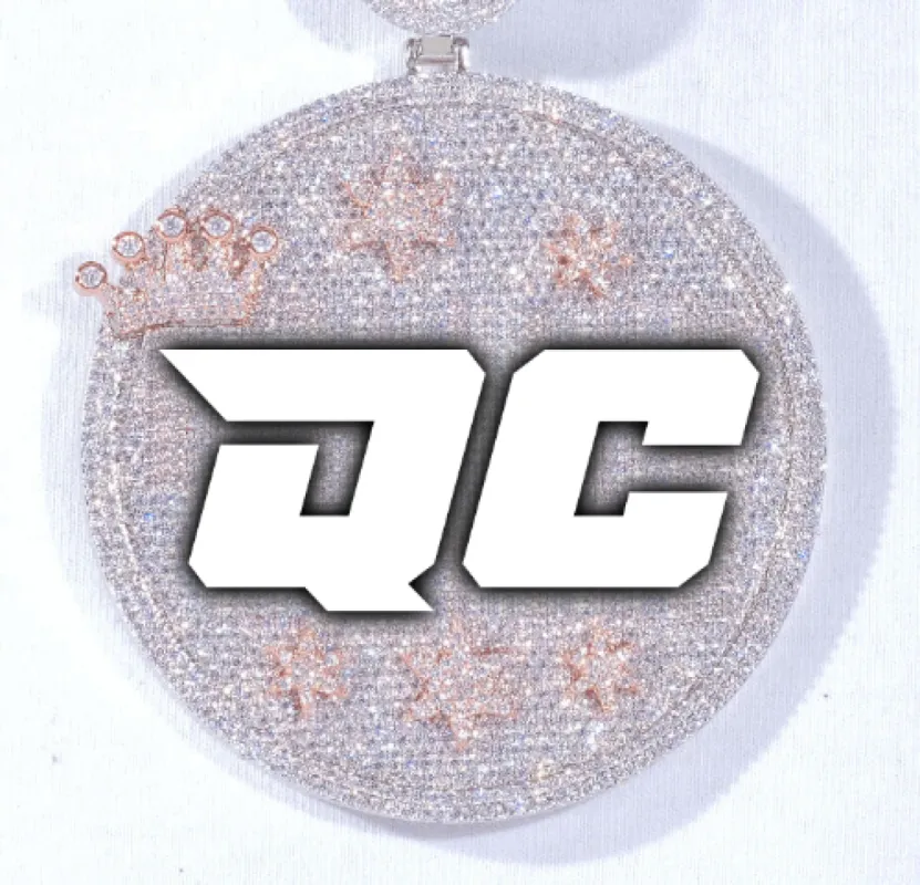 CUSTOM LETTER NECKLACE 3D BIG CROWN DISC made by The GUU Shop